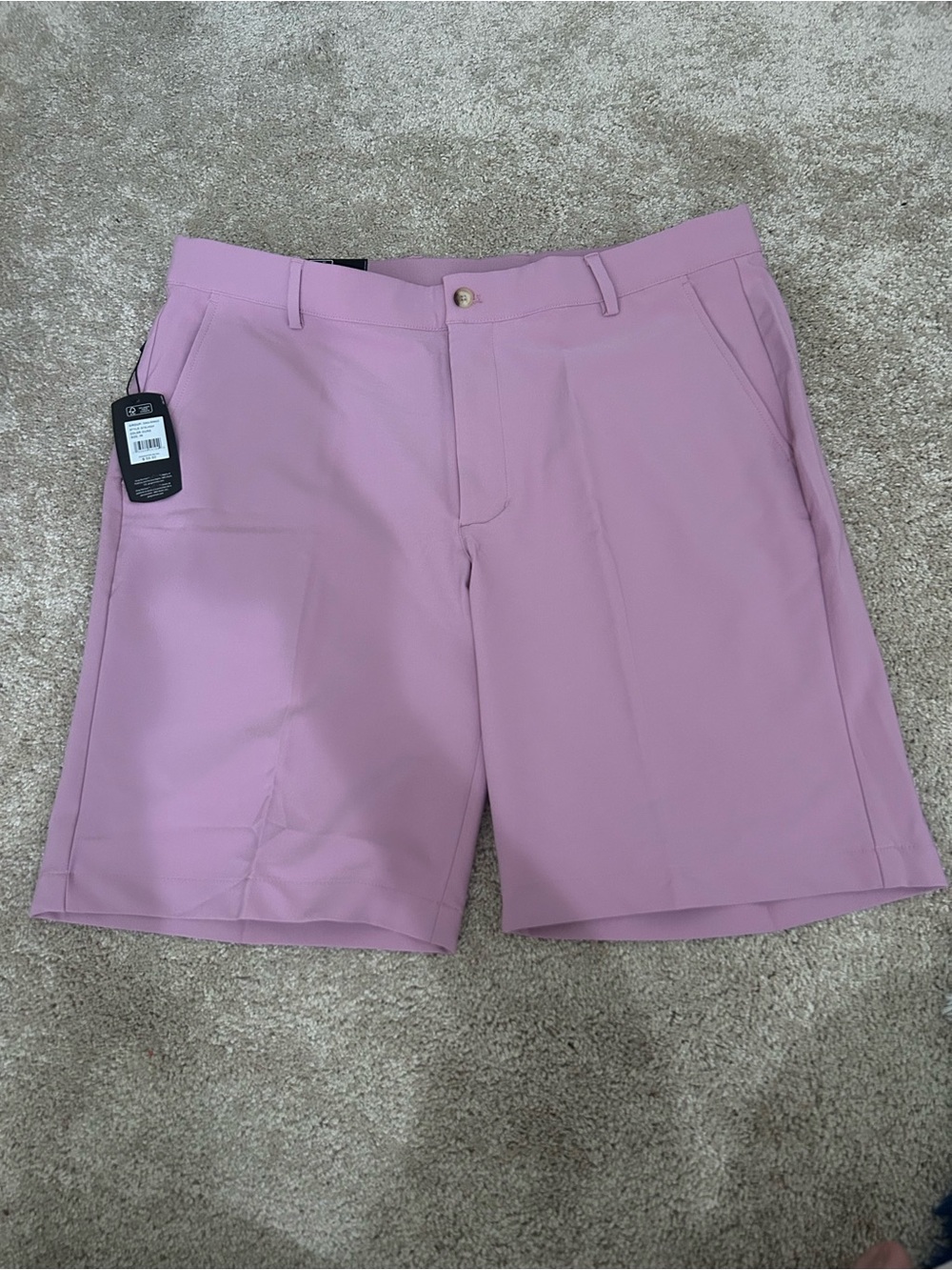Greg Norman Collection Men's Flat Front Performance Shorts in Mauve - Picture 2 of 5